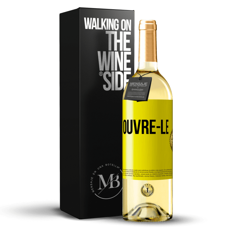 29,95 € Envoi gratuit | Vin blanc Édition WHITE Ouvre-le Étiquette Jaune. Étiquette personnalisable Vin jeune Récolte 2023 Verdejo
