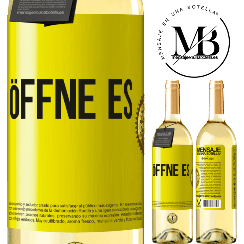 29,95 € Kostenloser Versand | Weißwein WHITE Ausgabe Öffne es Gelbes Etikett. Anpassbares Etikett Junger Wein Ernte 2024 Verdejo