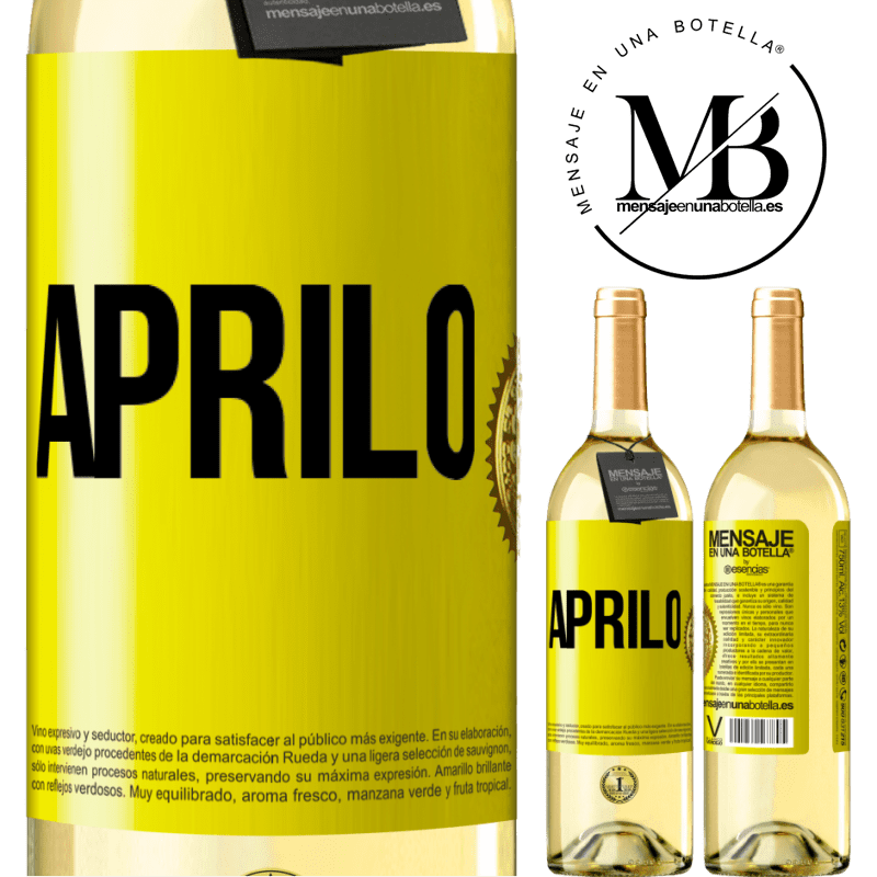 29,95 € Spedizione Gratuita | Vino bianco Edizione WHITE Aprilo Etichetta Gialla. Etichetta personalizzabile Vino giovane Raccogliere 2024 Verdejo