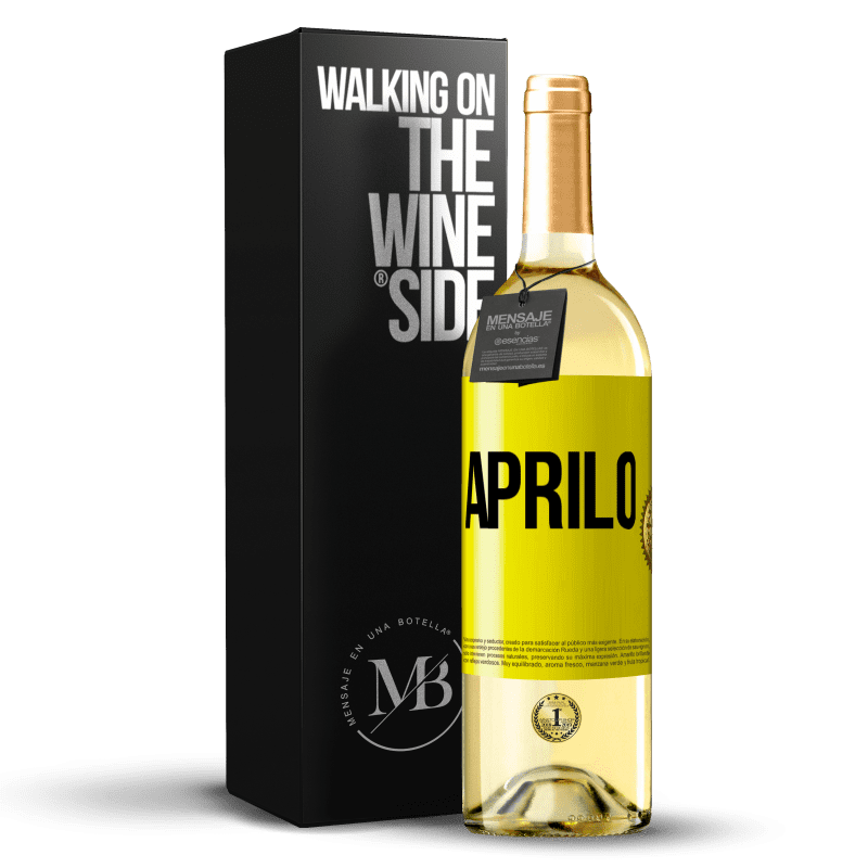29,95 € Spedizione Gratuita | Vino bianco Edizione WHITE Aprilo Etichetta Gialla. Etichetta personalizzabile Vino giovane Raccogliere 2023 Verdejo