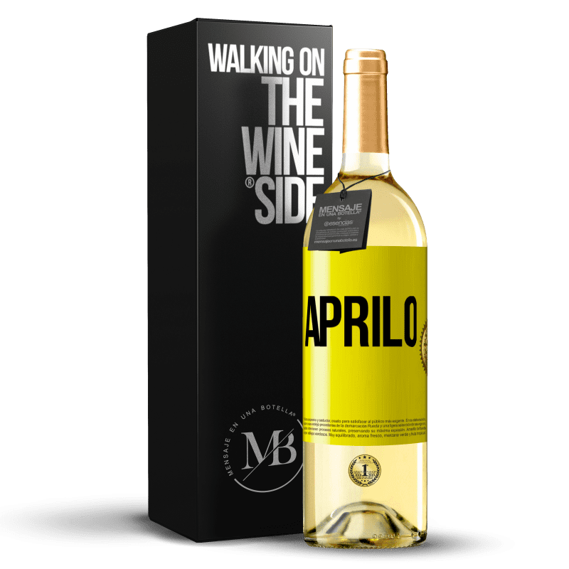 29,95 € Spedizione Gratuita | Vino bianco Edizione WHITE Aprilo Etichetta Gialla. Etichetta personalizzabile Vino giovane Raccogliere 2025 Verdejo