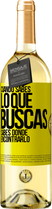 29,95 € Envío gratis | Vino Blanco Edición WHITE Cuando sabes lo que buscas, sabes dónde encontrarlo Etiqueta Amarilla. Etiqueta personalizable Vino joven Cosecha 2025 Verdejo