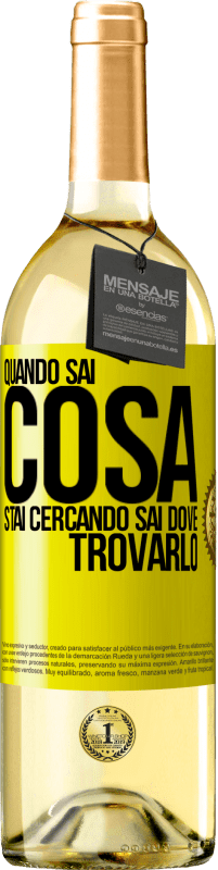 29,95 € Spedizione Gratuita | Vino bianco Edizione WHITE Quando sai cosa stai cercando, sai dove trovarlo Etichetta Gialla. Etichetta personalizzabile Vino giovane Raccogliere 2024 Verdejo