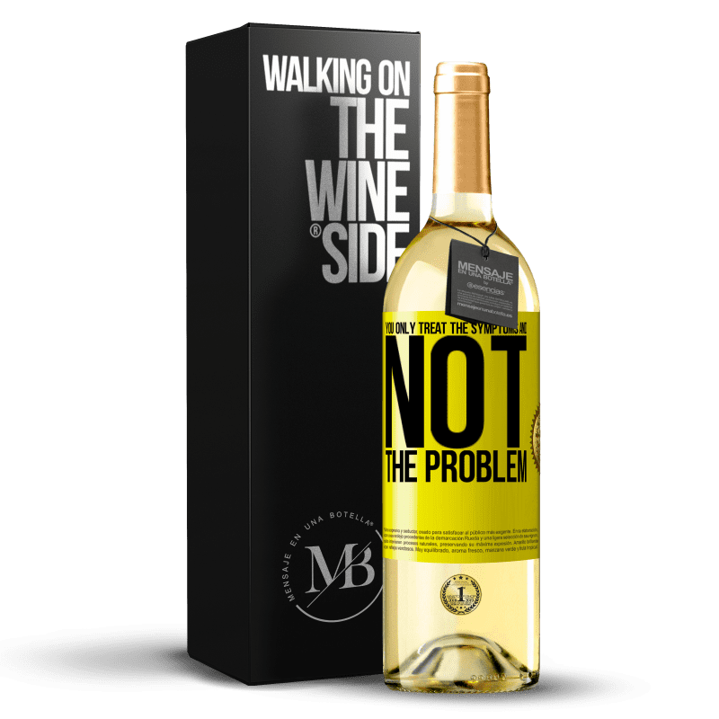29,95 € Free Shipping | White Wine WHITE Edition You only treat the symptoms and not the problem Yellow Label. Customizable label Young wine Harvest 2023 Verdejo