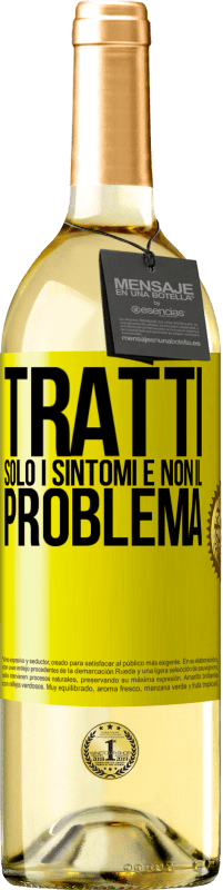 29,95 € Spedizione Gratuita | Vino bianco Edizione WHITE Tratti solo i sintomi e non il problema Etichetta Gialla. Etichetta personalizzabile Vino giovane Raccogliere 2025 Verdejo