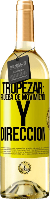 Envío gratis | Vino Blanco Edición WHITE Tropezar: prueba de movimiento y dirección Etiqueta Amarilla. Etiqueta personalizable Vino joven Cosecha 2023 Verdejo