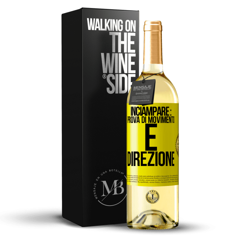 29,95 € Spedizione Gratuita | Vino bianco Edizione WHITE Inciampare: prova di movimento e direzione Etichetta Gialla. Etichetta personalizzabile Vino giovane Raccogliere 2023 Verdejo