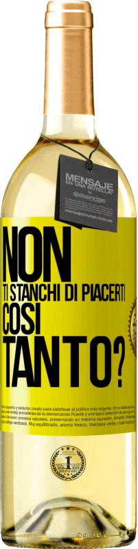 Spedizione Gratuita | Vino bianco Edizione WHITE Non ti stanchi di piacerti così tanto? Etichetta Gialla. Etichetta personalizzabile Vino giovane Raccogliere 2023 Verdejo