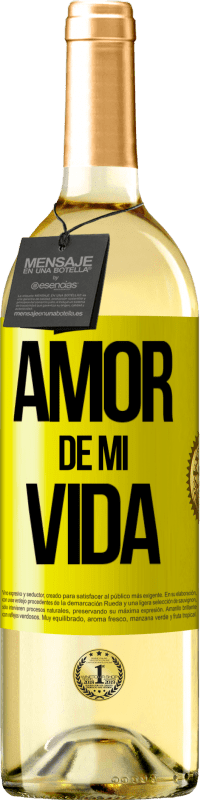 29,95 € | Vino Blanco Edición WHITE Amor de mi vida Etiqueta Amarilla. Etiqueta personalizable Vino joven Cosecha 2023 Verdejo