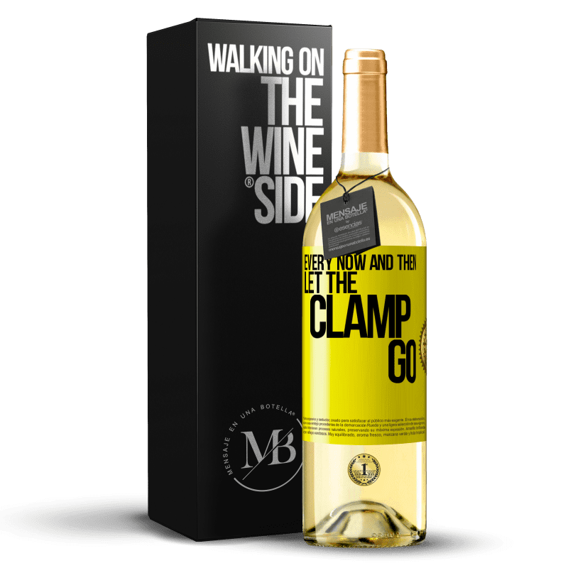 29,95 € Free Shipping | White Wine WHITE Edition Every now and then let the clamp go Yellow Label. Customizable label Young wine Harvest 2023 Verdejo