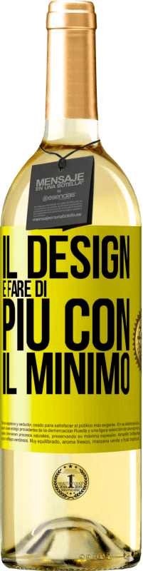 Spedizione Gratuita | Vino bianco Edizione WHITE Il design è fare di più con il minimo Etichetta Gialla. Etichetta personalizzabile Vino giovane Raccogliere 2023 Verdejo