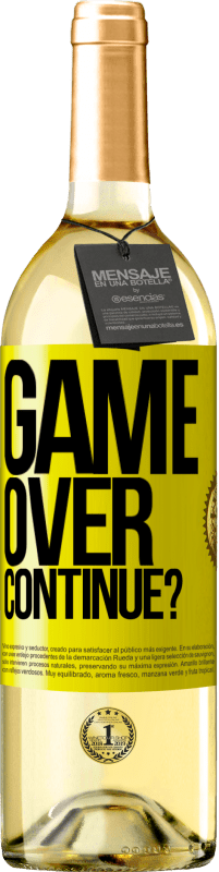 29,95 € Envío gratis | Vino Blanco Edición WHITE GAME OVER. Continue? Etiqueta Amarilla. Etiqueta personalizable Vino joven Cosecha 2025 Verdejo