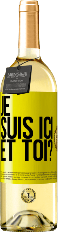29,95 € Envoi gratuit | Vin blanc Édition WHITE Je suis ici. Et toi? Étiquette Jaune. Étiquette personnalisable Vin jeune Récolte 2025 Verdejo