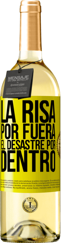 29,95 € Envío gratis | Vino Blanco Edición WHITE La risa por fuera, el desastre por dentro Etiqueta Amarilla. Etiqueta personalizable Vino joven Cosecha 2025 Verdejo