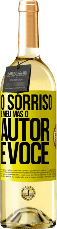29,95 € Envio grátis | Vinho branco Edição WHITE O sorriso é meu, mas o autor é você Etiqueta Amarela. Etiqueta personalizável Vinho jovem Colheita 2025 Verdejo