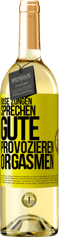 29,95 € | Weißwein WHITE Ausgabe Böse Zungen sprechen, gute provozieren Orgasmen Gelbes Etikett. Anpassbares Etikett Junger Wein Ernte 2025 Verdejo