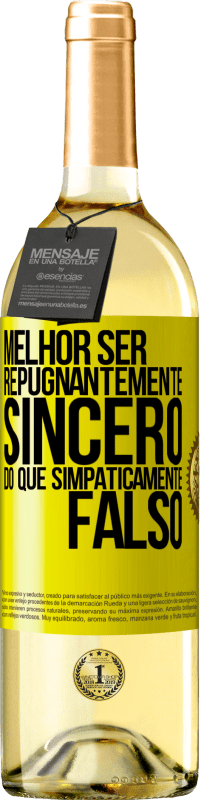 29,95 € | Vinho branco Edição WHITE Melhor ser repugnantemente sincero do que simpaticamente falso Etiqueta Amarela. Etiqueta personalizável Vinho jovem Colheita 2025 Verdejo