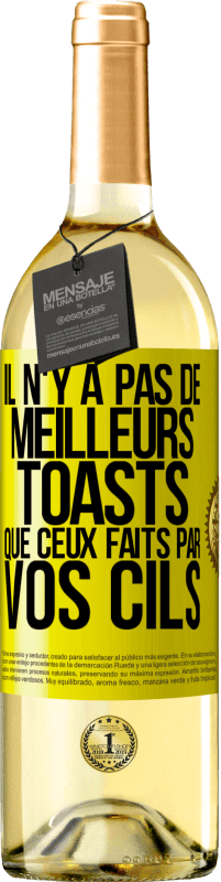 29,95 € Envoi gratuit | Vin blanc Édition WHITE Il n'y a pas de meilleurs toasts que ceux faits par vos cils Étiquette Jaune. Étiquette personnalisable Vin jeune Récolte 2025 Verdejo