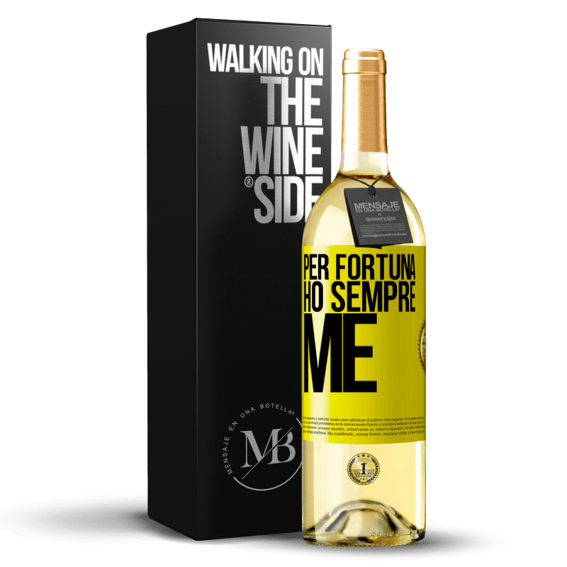 29,95 € Spedizione Gratuita | Vino bianco Edizione WHITE Per fortuna ho sempre me Etichetta Gialla. Etichetta personalizzabile Vino giovane Raccogliere 2025 Verdejo