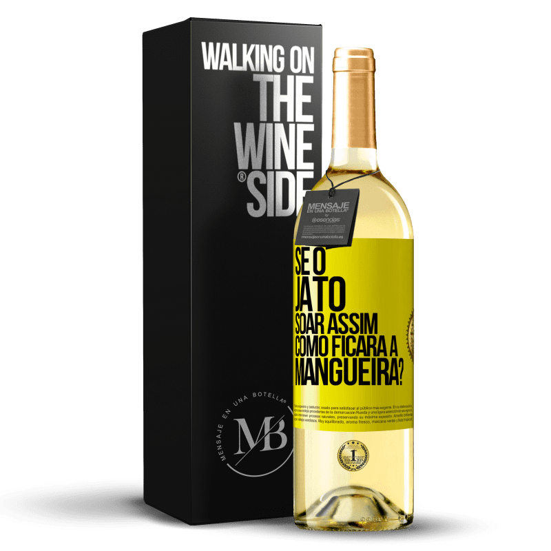 29,95 € Envio grátis | Vinho branco Edição WHITE Se o jato soar assim, como ficará a mangueira? Etiqueta Amarela. Etiqueta personalizável Vinho jovem Colheita 2023 Verdejo