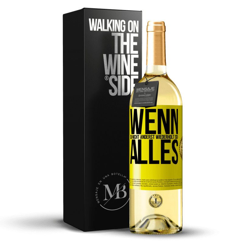 29,95 € Kostenloser Versand | Weißwein WHITE Ausgabe Wenn du nicht änderst, wiederholt sich alles Gelbes Etikett. Anpassbares Etikett Junger Wein Ernte 2023 Verdejo