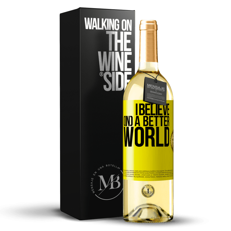 29,95 € Free Shipping | White Wine WHITE Edition I believe (IN) a better world Yellow Label. Customizable label Young wine Harvest 2023 Verdejo