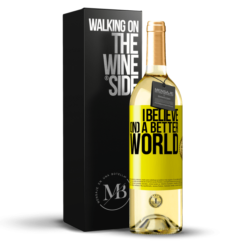 29,95 € Free Shipping | White Wine WHITE Edition I believe (IN) a better world Yellow Label. Customizable label Young wine Harvest 2025 Verdejo