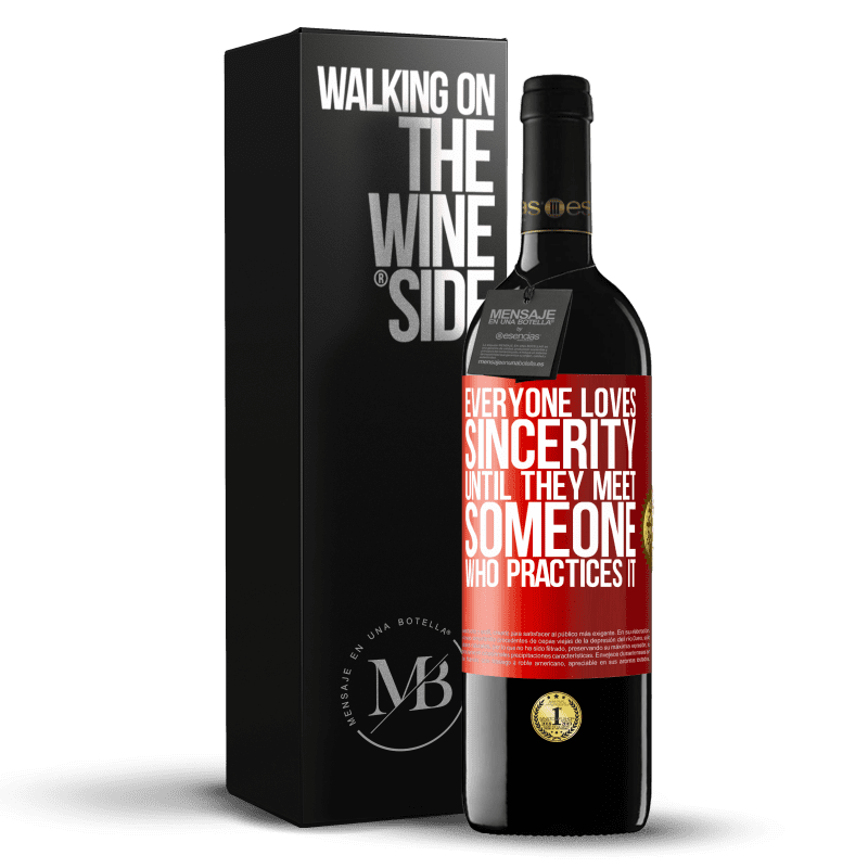 29,95 € Free Shipping | Red Wine RED Edition Crianza 6 Months Everyone loves sincerity. Until they meet someone who practices it Red Label. Customizable label Aging in oak barrels 6 Months Harvest 2020 Tempranillo