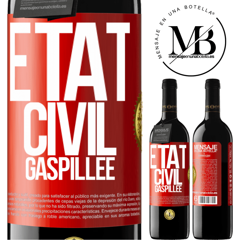 39,95 € Envoi gratuit | Vin rouge Édition RED MBE Réserve État civil: gaspillée Étiquette Rouge. Étiquette personnalisable Réserve 12 Mois Récolte 2014 Tempranillo