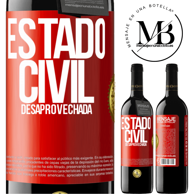 39,95 € Envío gratis | Vino Tinto Edición RED MBE Reserva Estado civil: desaprovechada Etiqueta Roja. Etiqueta personalizable Reserva 12 Meses Cosecha 2016 Tempranillo