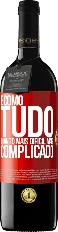 39,95 € | Vinho tinto Edição RED MBE Reserva É como tudo, quanto mais difícil, mais complicado Etiqueta Vermelha. Etiqueta personalizável Reserva 12 Meses Colheita 2015 Tempranillo