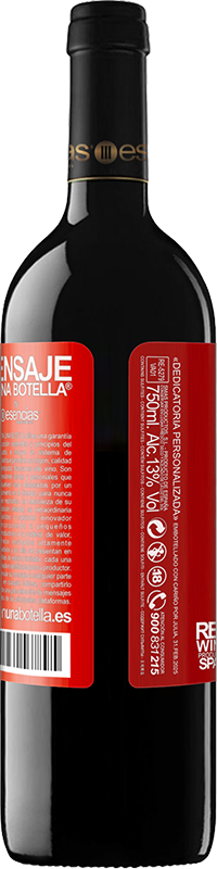 39,95 € | Vino rosso Edizione RED MBE Riserva La cosa triste non è andare al cimitero, ma restare Etichetta Rossa. Etichetta personalizzabile Riserva 12 Mesi Raccogliere 2015 Tempranillo