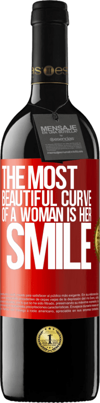 39,95 € | Красное вино Издание RED MBE Бронировать Самая красивая кривая женщины - это ее улыбка Красная метка. Настраиваемая этикетка Бронировать 12 Месяцы Урожай 2014 Tempranillo