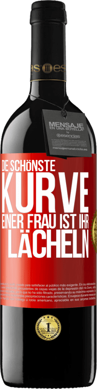 39,95 € Kostenloser Versand | Rotwein RED Ausgabe MBE Reserve Die schönste Kurve einer Frau ist ihr Lächeln Rote Markierung. Anpassbares Etikett Reserve 12 Monate Ernte 2015 Tempranillo