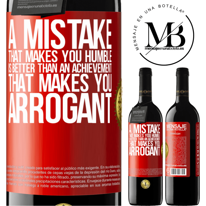 24,95 € Free Shipping | Red Wine RED Edition Crianza 6 Months A mistake that makes you humble is better than an achievement that makes you arrogant Red Label. Customizable label Aging in oak barrels 6 Months Harvest 2019 Tempranillo