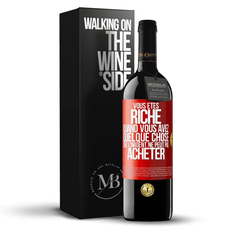 39,95 € Envoi gratuit | Vin rouge Édition RED MBE Réserve Vous êtes riche quand vous avez quelque chose que l'argent ne peut pas acheter Étiquette Rouge. Étiquette personnalisable Réserve 12 Mois Récolte 2015 Tempranillo