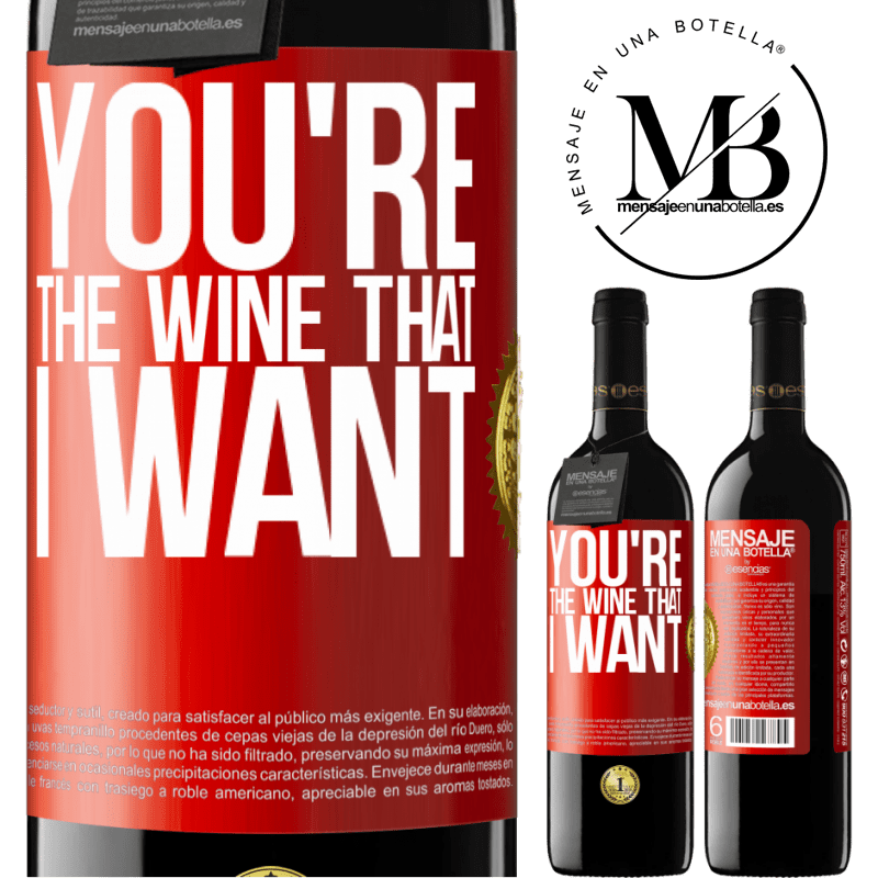 39,95 € Spedizione Gratuita | Vino rosso Edizione RED MBE Riserva You're the wine that I want Etichetta Rossa. Etichetta personalizzabile Riserva 12 Mesi Raccogliere 2015 Tempranillo