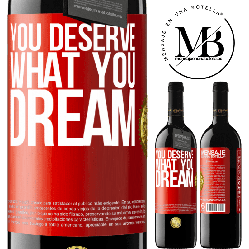 24,95 € Free Shipping | Red Wine RED Edition Crianza 6 Months You deserve what you dream Red Label. Customizable label Aging in oak barrels 6 Months Harvest 2019 Tempranillo