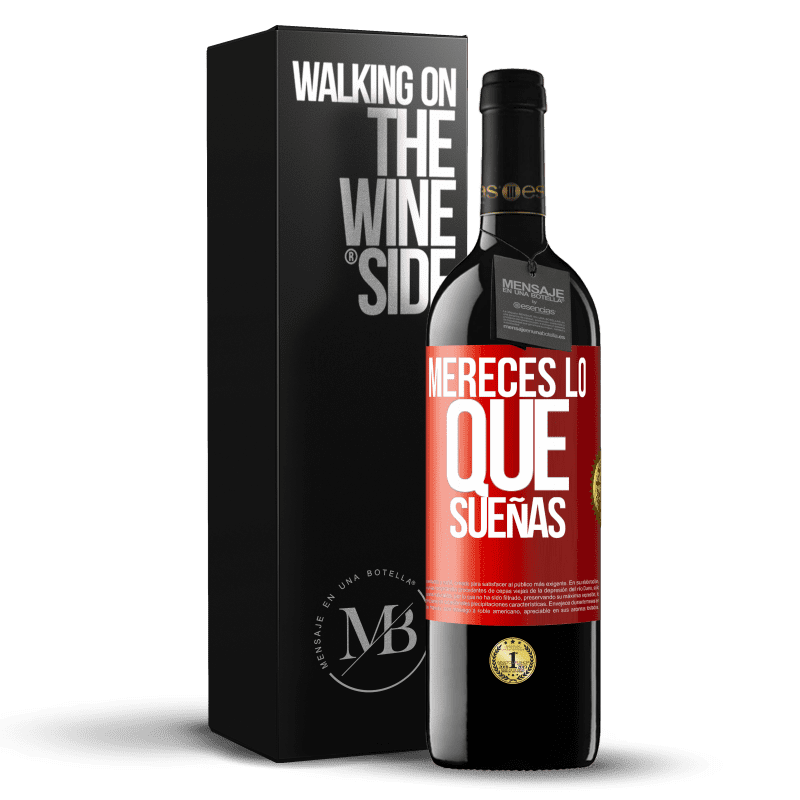 29,95 € Envoi gratuit | Vin rouge Édition RED Crianza 6 Mois Vous méritez ce dont vous rêvez Étiquette Rouge. Étiquette personnalisable Vieillissement en fûts de chêne 6 Mois Récolte 2020 Tempranillo