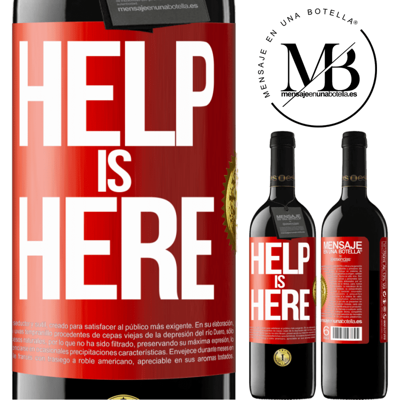 39,95 € Free Shipping | Red Wine RED Edition MBE Reserve Help is Here Red Label. Customizable label Reserve 12 Months Harvest 2015 Tempranillo