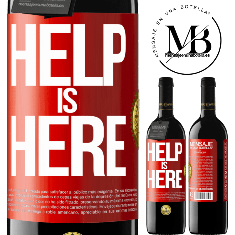 39,95 € Spedizione Gratuita | Vino rosso Edizione RED MBE Riserva Help is Here Etichetta Rossa. Etichetta personalizzabile Riserva 12 Mesi Raccogliere 2015 Tempranillo