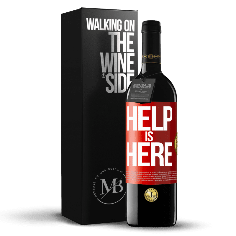 39,95 € Spedizione Gratuita | Vino rosso Edizione RED MBE Riserva Help is Here Etichetta Rossa. Etichetta personalizzabile Riserva 12 Mesi Raccogliere 2015 Tempranillo