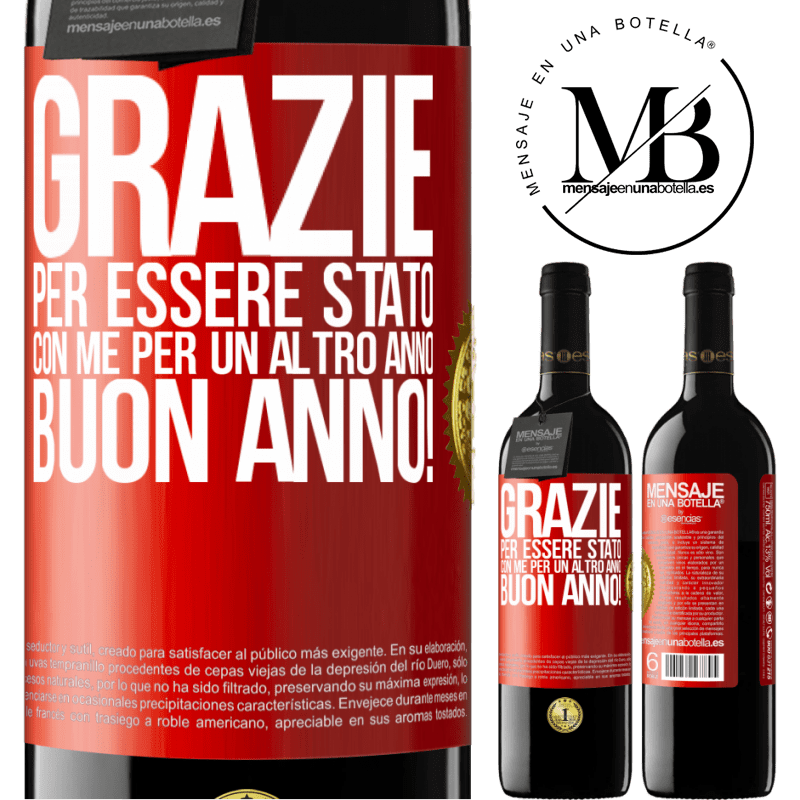 39,95 € Spedizione Gratuita | Vino rosso Edizione RED MBE Riserva Grazie per essere stato con me per un altro anno. Buon anno! Etichetta Rossa. Etichetta personalizzabile Riserva 12 Mesi Raccogliere 2015 Tempranillo