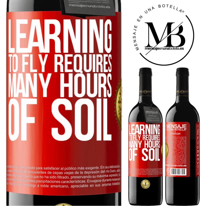 24,95 € Free Shipping | Red Wine RED Edition Crianza 6 Months Learning to fly requires many hours of soil Red Label. Customizable label Aging in oak barrels 6 Months Harvest 2019 Tempranillo