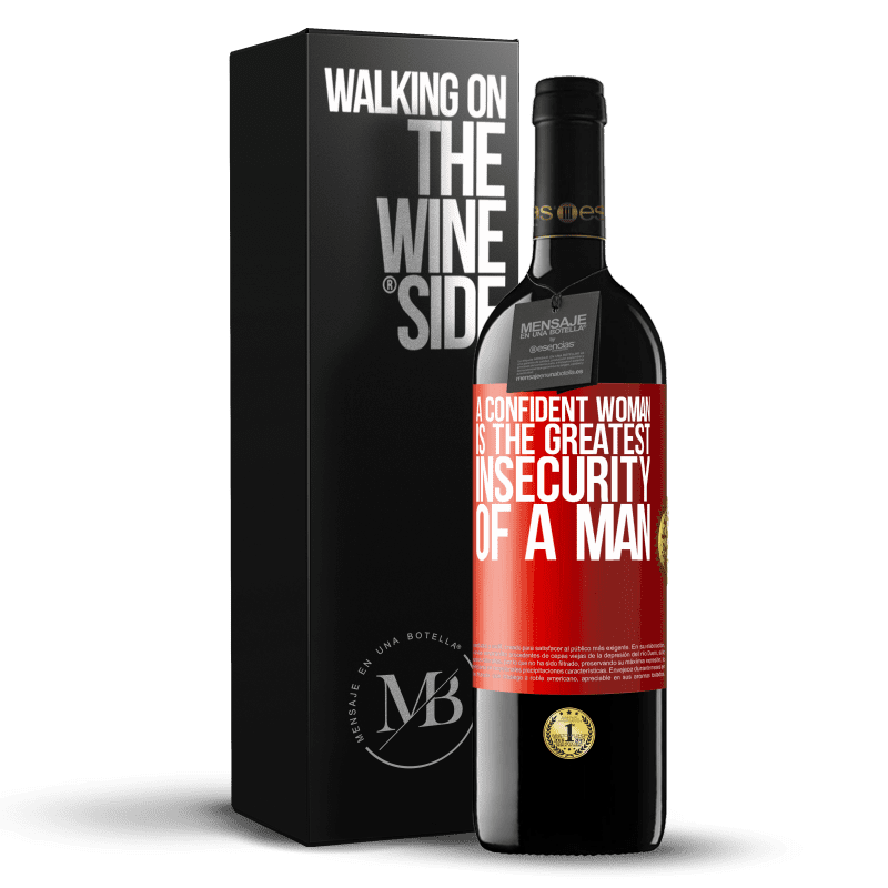 29,95 € Free Shipping | Red Wine RED Edition Crianza 6 Months A confident woman is the greatest insecurity of a man Red Label. Customizable label Aging in oak barrels 6 Months Harvest 2019 Tempranillo