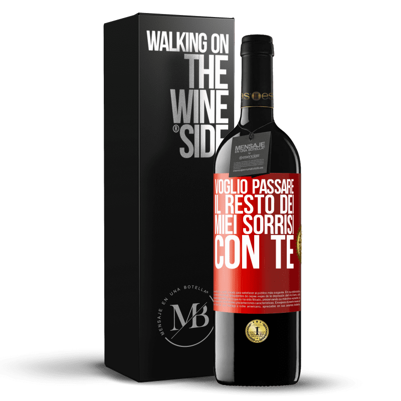 39,95 € Spedizione Gratuita | Vino rosso Edizione RED MBE Riserva Voglio passare il resto dei miei sorrisi con te Etichetta Rossa. Etichetta personalizzabile Riserva 12 Mesi Raccogliere 2015 Tempranillo