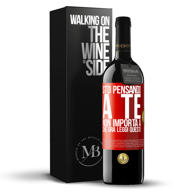 39,95 € Spedizione Gratuita | Vino rosso Edizione RED MBE Riserva Sto pensando a te ... Non importa a che ora leggi questo Etichetta Rossa. Etichetta personalizzabile Riserva 12 Mesi Raccogliere 2014 Tempranillo