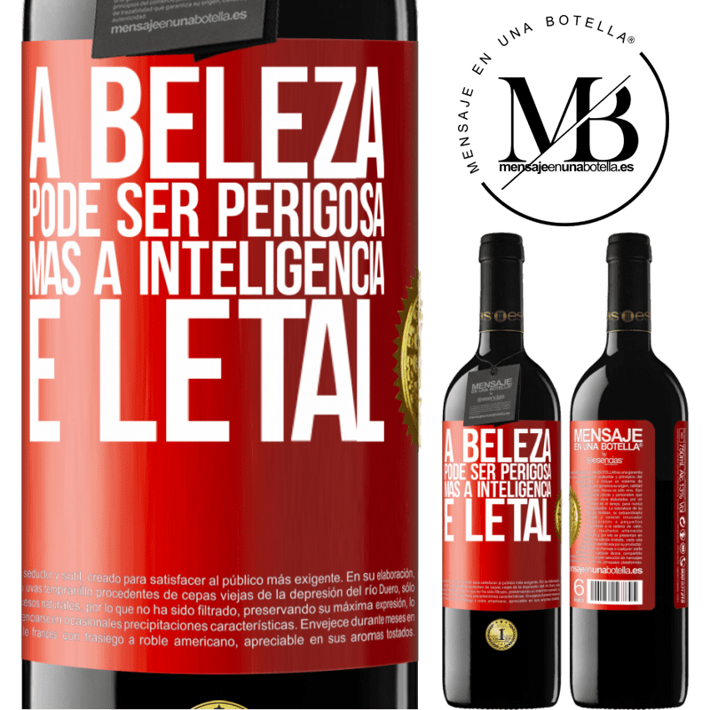 39,95 € Envio grátis | Vinho tinto Edição RED MBE Reserva A beleza pode ser perigosa, mas a inteligência é letal Etiqueta Vermelha. Etiqueta personalizável Reserva 12 Meses Colheita 2015 Tempranillo