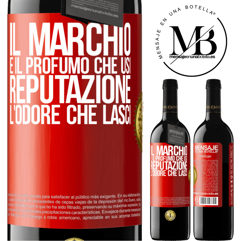 39,95 € Spedizione Gratuita | Vino rosso Edizione RED MBE Riserva Il marchio è il profumo che usi. Reputazione, l'odore che lasci Etichetta Rossa. Etichetta personalizzabile Riserva 12 Mesi Raccogliere 2015 Tempranillo