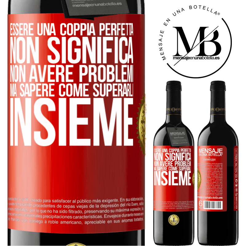 39,95 € Spedizione Gratuita | Vino rosso Edizione RED MBE Riserva Essere una coppia perfetta non significa non avere problemi, ma sapere come superarli insieme Etichetta Rossa. Etichetta personalizzabile Riserva 12 Mesi Raccogliere 2015 Tempranillo